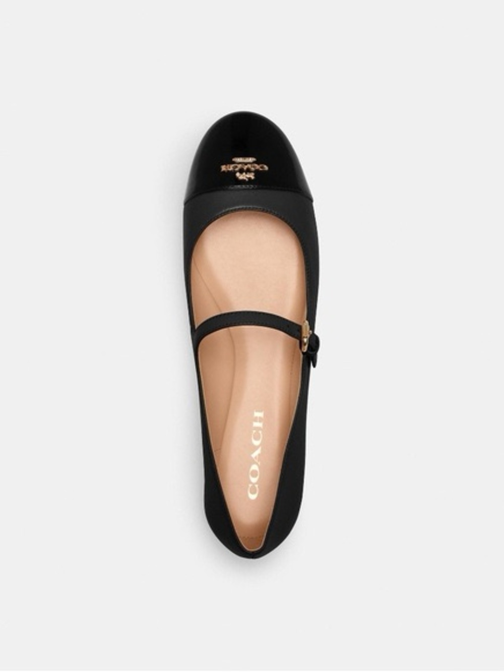Coach Aubree Leather Mary Jane Flats - Picture 2 of 8